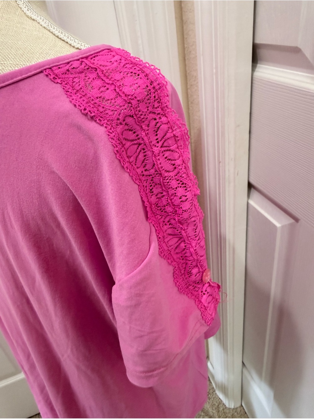 Pink Shirt with lace accents size 3x
